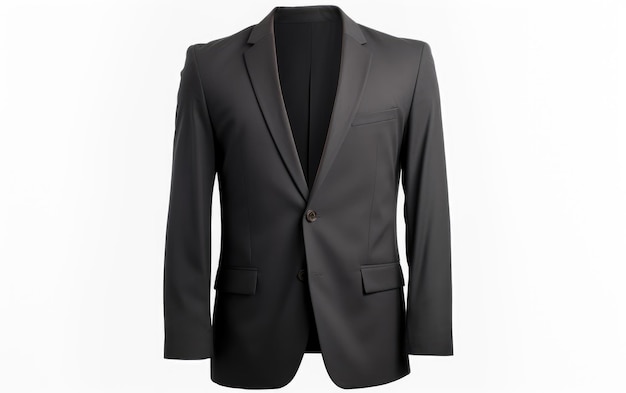 Foto meraviglioso blazer nero slim fit isolato su sfondo bianco