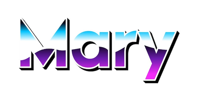 Mary sign in text effect photo with a white background