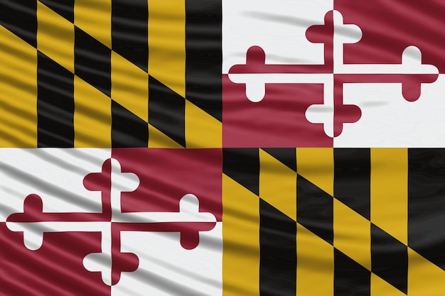 Maryland staat vlag Golf close-up, Maryland vlag achtergrond