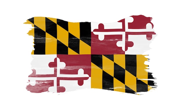 Maryland state flag brush stroke Maryland flag background