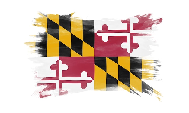 メリーランド州の旗のブラシストローク、メリーランド州の旗の背景