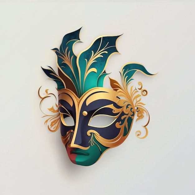 Mas of the carnival, digital art design mask festival concept isolated