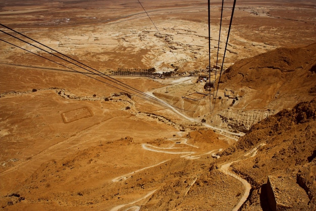 Masada The cable car to ancient city Masada from Israel