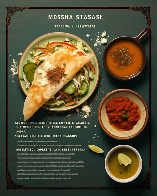 사진 코코 <unk>니와 <unk>바르를 가진 마살라 도사 요리 및 인도 요리 문화 레이아웃 웹사이트