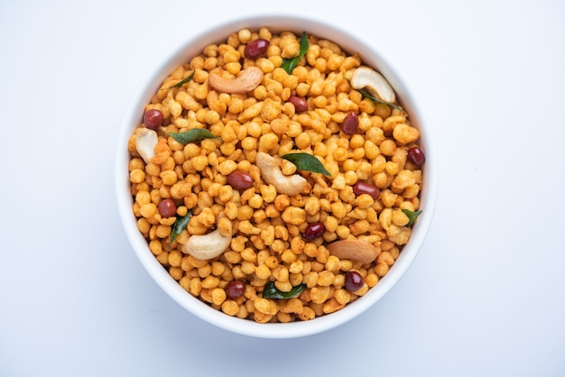 Masala Kara BoondÃÂ or Namkeen Bundi With Cashew, Peanuts And Curry Leaves, Indian Mixture Snack Item Made With Besan Flour