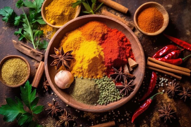 masala powder on the kitchen professional advertising food photography