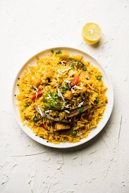 Masala Rice or masale bhat - is a spicy vegetable fried rice or biryani or Pulav usually made during wedding occassions in maharashtra, India