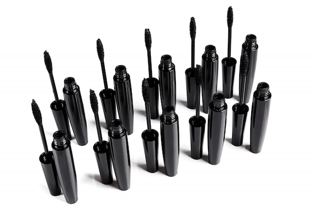 Mascara brushes and containers