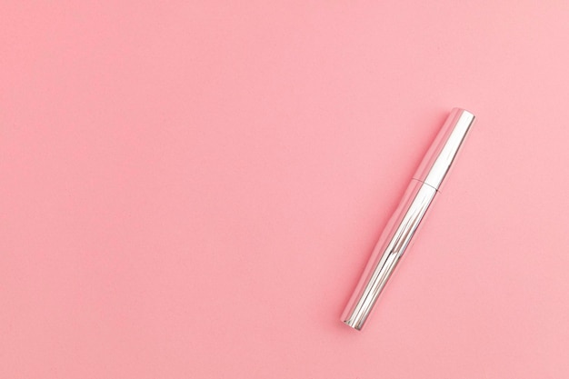 Mascara on a pink background