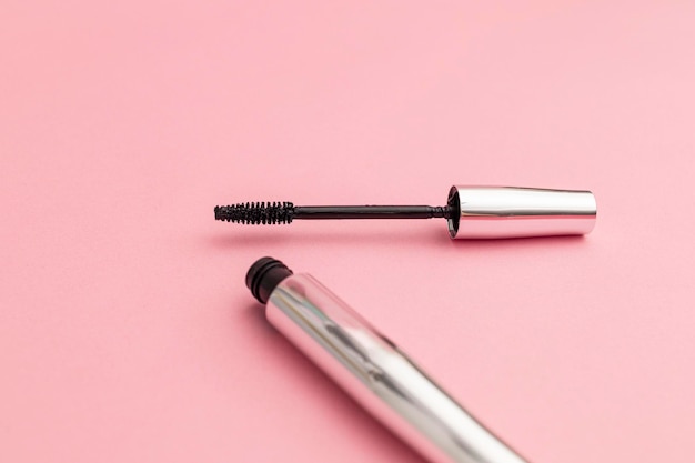 Mascara on a pink background