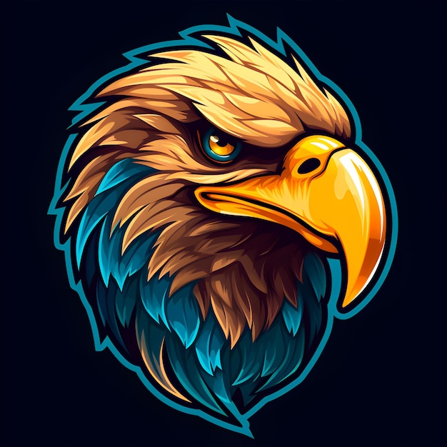 Photo mascot animated eagle logo