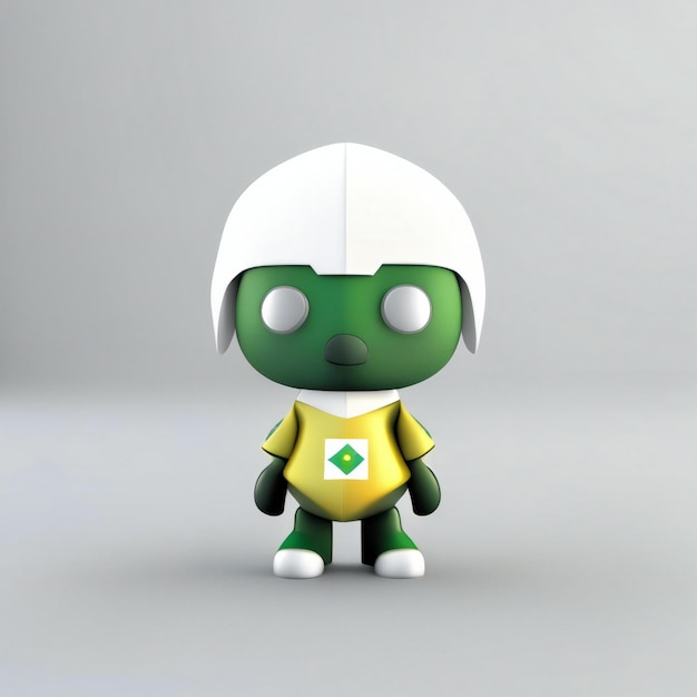 Mascot character in green and white colors Generative AI