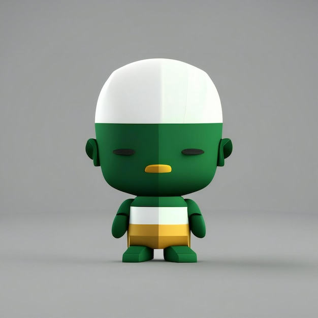 Mascot character in green and white colors Generative AI