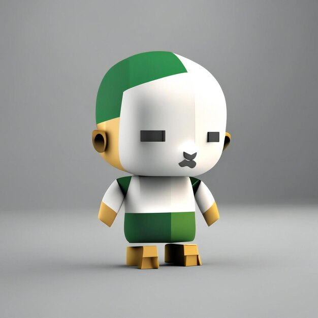 Mascot character in green and white colors Generative AI