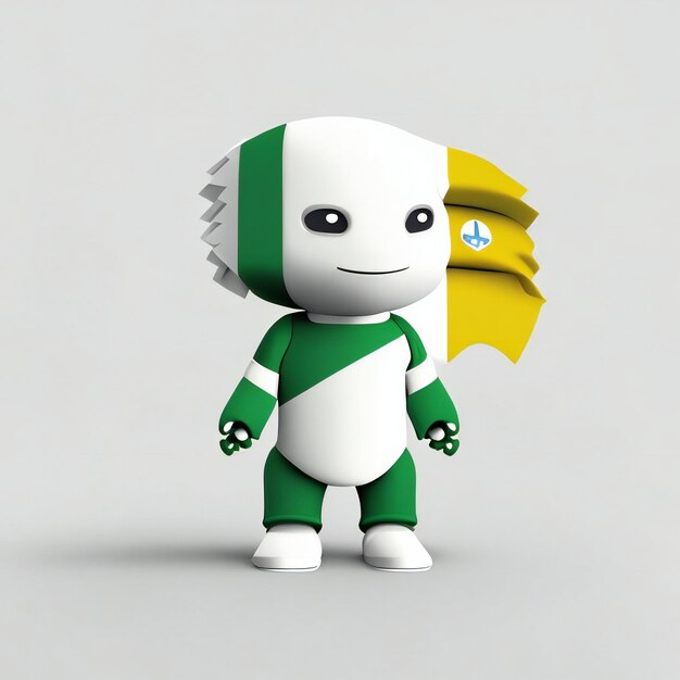 Mascot character in green and white colors Generative AI