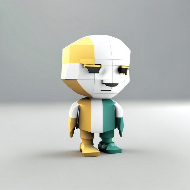 Photo mascot character in green and white colors generative ai