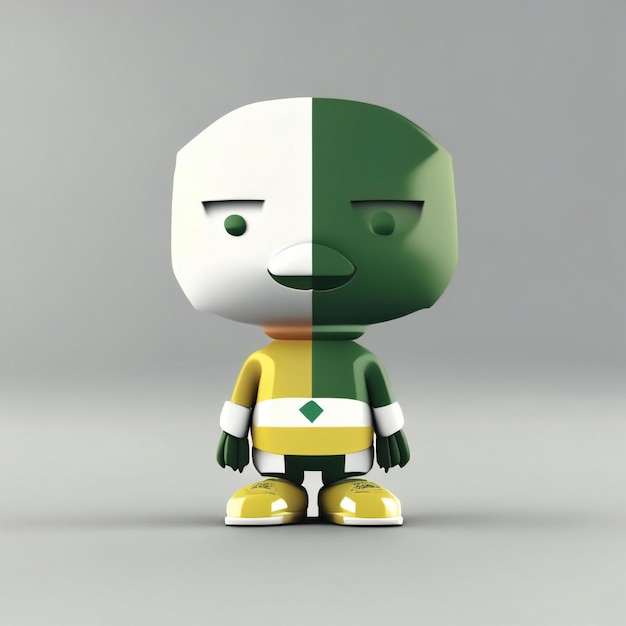 Photo mascot character in green and white colors generative ai