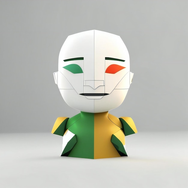 Mascot character in green and white colors Generative AI