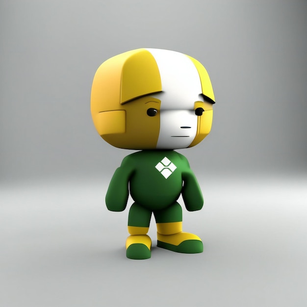 Mascot character in green and white colors Generative AI