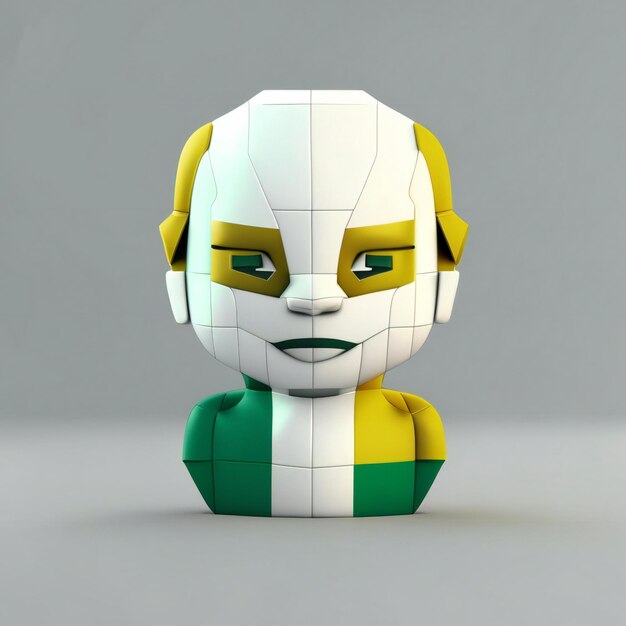 Photo mascot character in green and white colors generative ai