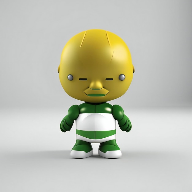 Mascot character in green and white colors Generative AI