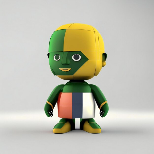 Photo mascot character in green and white colors generative ai