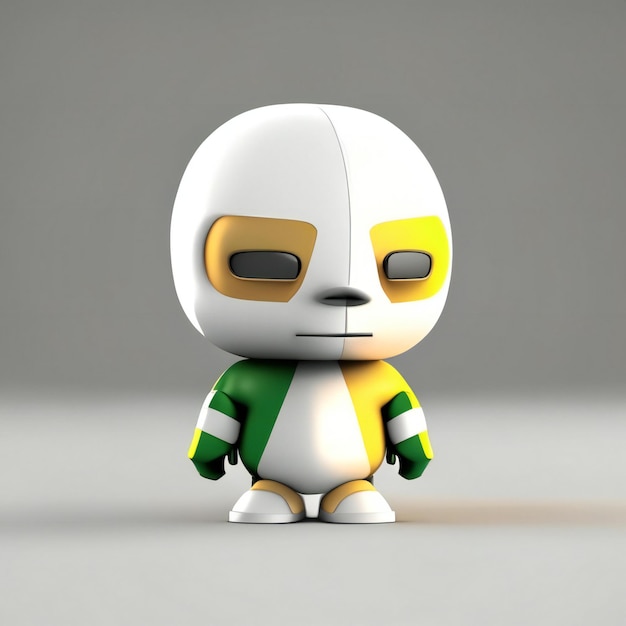 녹색과 흰색 색상의 마스코트 캐릭터 생성 AI