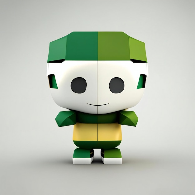 Mascot character in green and white colors Generative AI