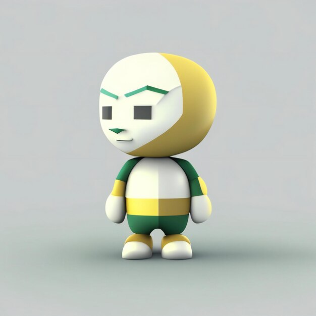 Mascot character in green and white colors Generative AI