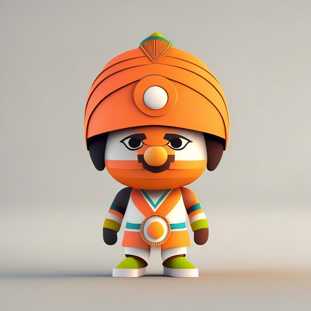 Mascot character in orange green and white colors Generative AI