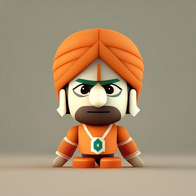 Photo mascot character in orange green and white colors generative ai