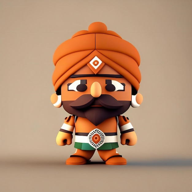 Photo mascot character in orange green and white colors generative ai