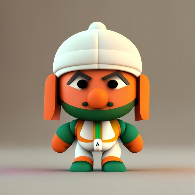 Mascot character in orange green and white colors Generative AI