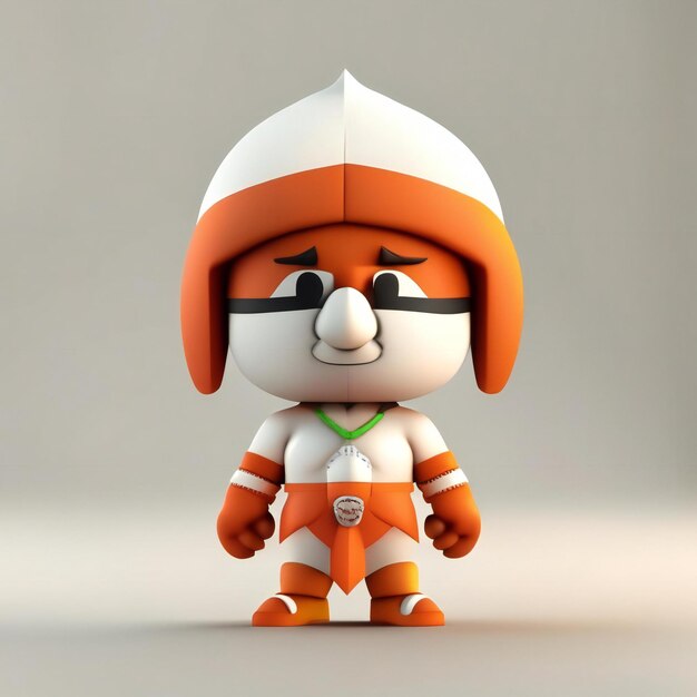 Mascot character in orange green and white colors Generative AI