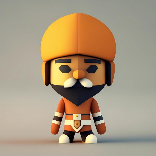 Mascot character in orange green and white colors Generative AI