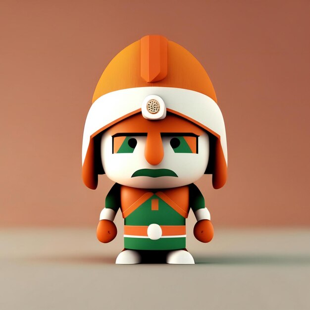 Mascot character in orange green and white colors Generative AI