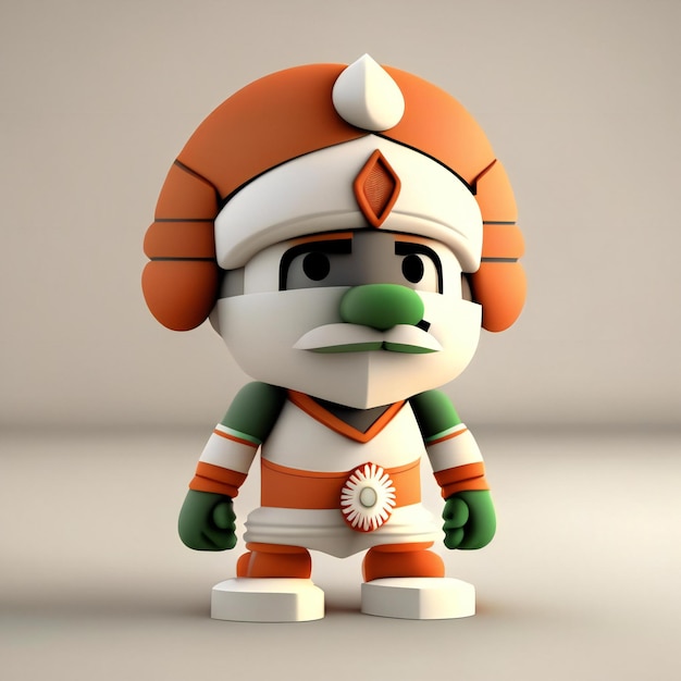 Mascot character in orange green and white colors Generative AI