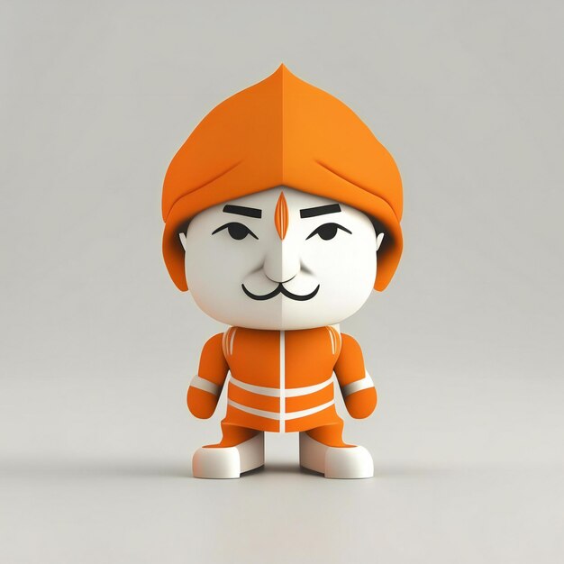 Mascot character in orange green and white colors Generative AI