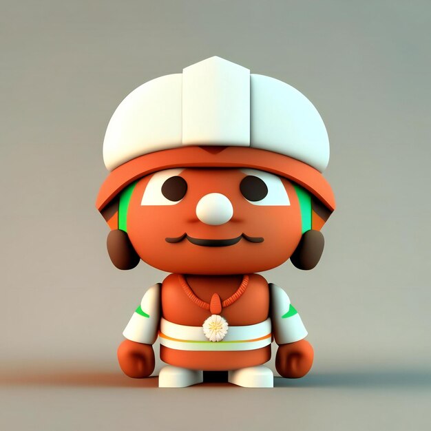 Photo mascot character in orange green and white colors generative ai