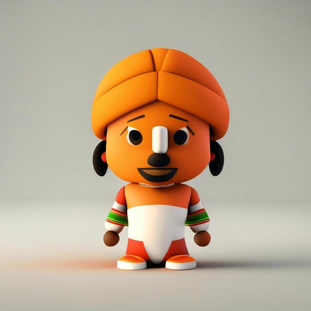 Mascot character in orange green and white colors generative ai