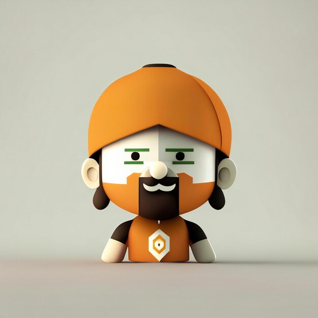 Mascot character in orange green and white colors generative ai