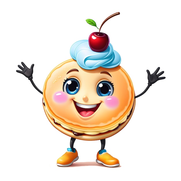 mascot character pancake on white background