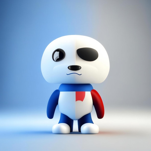 Mascot character in red blue and white colors Generative AI