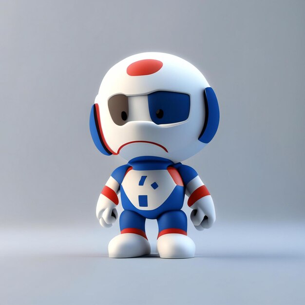 Mascot character in red blue and white colors generative ai