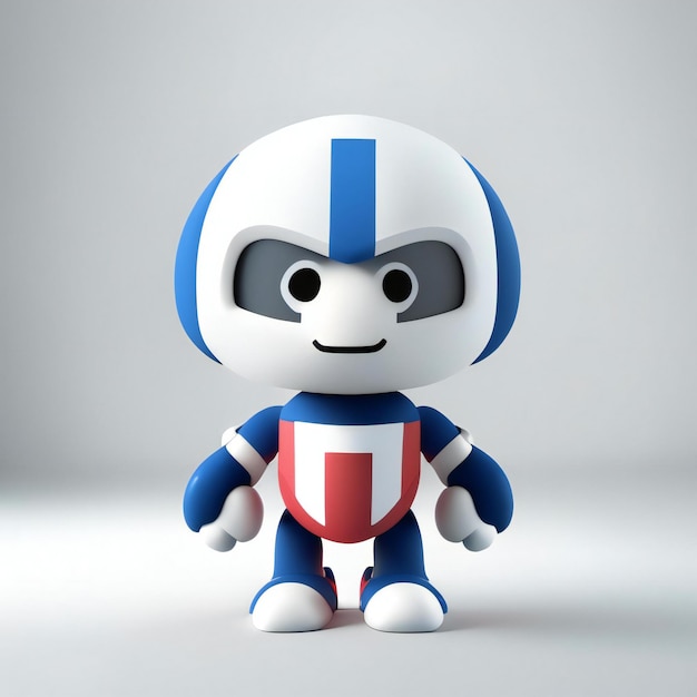 Mascot character in red blue and white colors generative ai