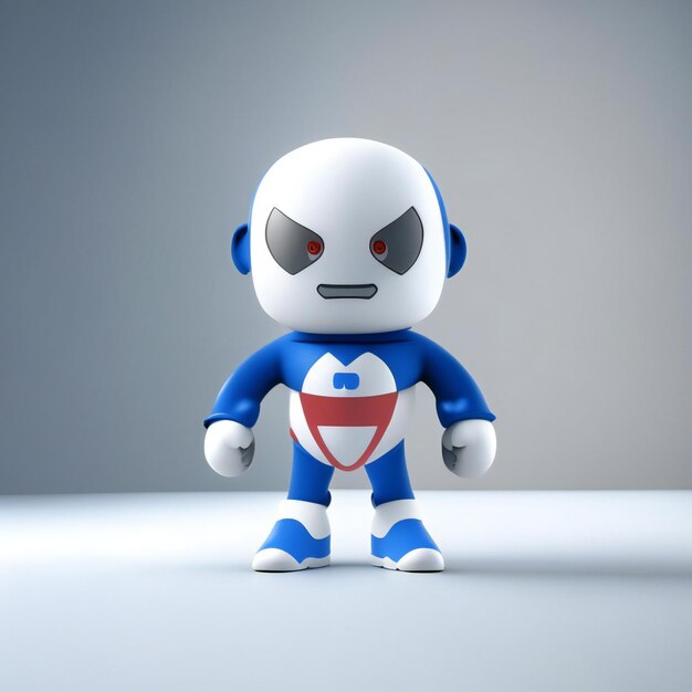 Mascot character in red blue and white colors Generative AI