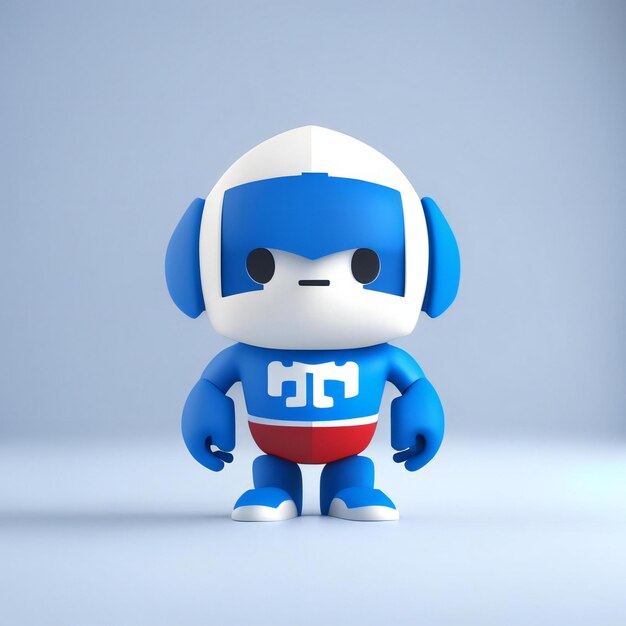 Photo mascot character in red blue and white colors generative ai