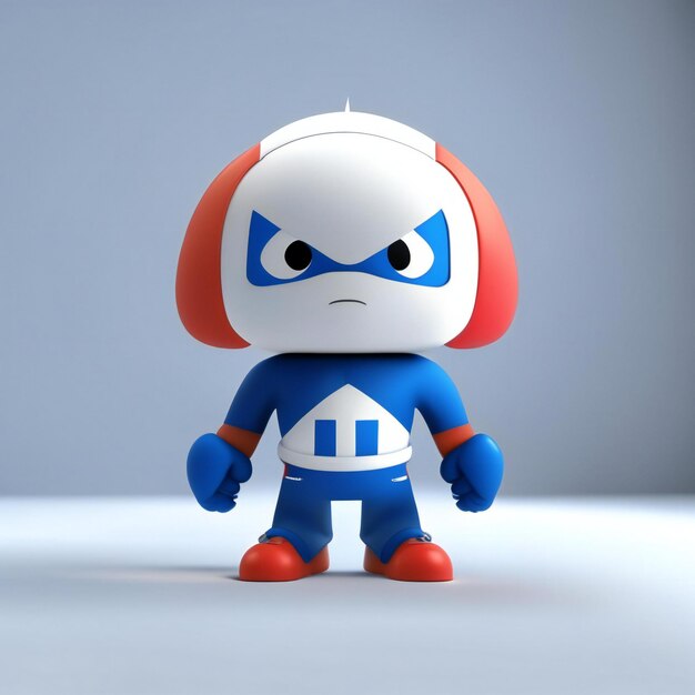 Mascot character in red blue and white colors Generative AI