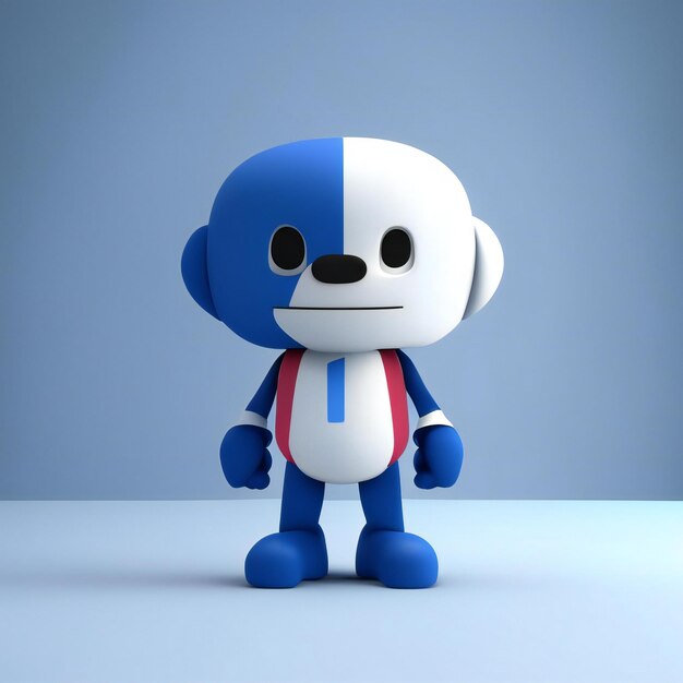 Mascot character in red blue and white colors Generative AI