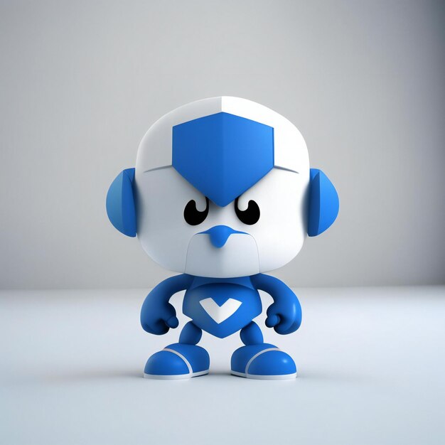 Mascot character in red blue and white colors generative ai